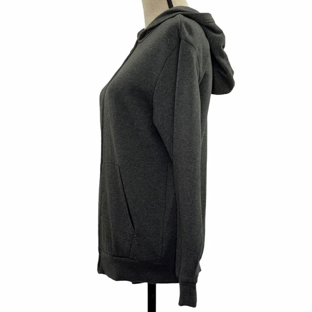 H&M Basics Gray Full Zip Hooded Sweatshirt 12-14y